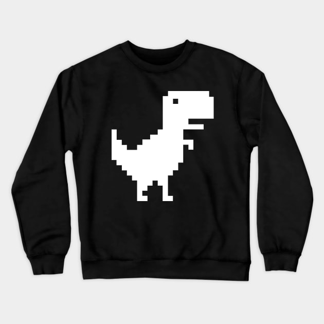 Pixel Dinosaur, No Internet Connection Crewneck Sweatshirt by JK Mercha